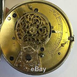 Antique Solid Silver Pair Cased Verge Fusee Movement Pocket Watch Unsigned 1837