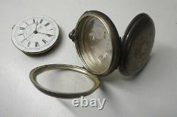 Antique Sterling Silver Case Fusee Movement Chronograph Fob Pocket Watch