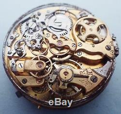 Antique Swiss Chronograph Repeater Hunters Style Pocket Watch Movement 4 Parts