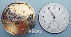 Antique Swiss Chronograph Repeater Hunters Style Pocket Watch Movement 4 Parts