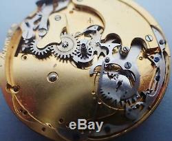 Antique Swiss Chronograph Repeater Hunters Style Pocket Watch Movement 4 Parts