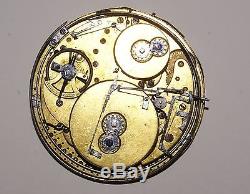 Antique Swiss Musical Repeater Pocket Watch Movement RARE! 18K Dial