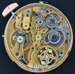 Antique Swiss Quarter Repeater Chronograph Manual Wind Pocket Watch Movement