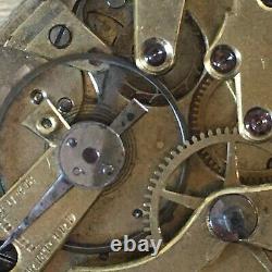 Antique Swiss Quarter Repeater pocket watch movement running for parts repair