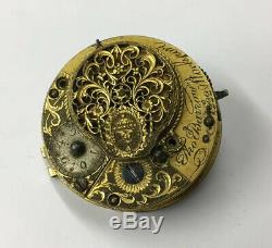 Antique Thomas Barrow Stockport Verge Pocket Watch Movement 3.5cm In Diameter