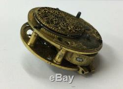 Antique Thomas Barrow Stockport Verge Pocket Watch Movement 3.5cm In Diameter