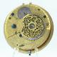 Antique Thomas Percival Key Wind Verge Fusee Pocket Watch Movement For Parts