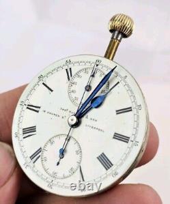 Antique Thomas Russell Chronograph Pocket Watch Movement 60 min Reg Working