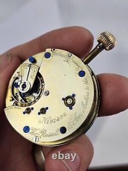 Antique Thomas Russell Chronograph Pocket Watch Movement 60 min Reg Working