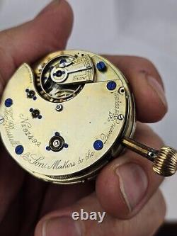 Antique Thomas Russell Chronograph Pocket Watch Movement 60 min Reg Working