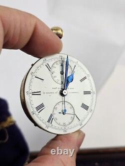 Antique Thomas Russell Chronograph Pocket Watch Movement 60 min Reg Working