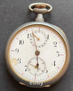 Antique Unsigned Pocket Watch Parts/Repair Movement Date Function 52.6mm Swiss