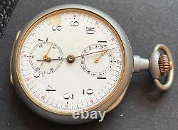 Antique Unsigned Pocket Watch Parts/Repair Movement Date Function 52.6mm Swiss