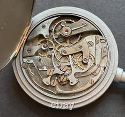 Antique Unsigned Pocket Watch Parts/Repair Movement Date Function 52.6mm Swiss