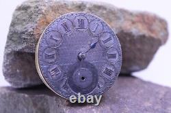 Antique Verge Fuse Silver Engraved Dial Pocket Watch Movement Diamond Jewel A24