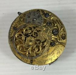 Antique Verge Fusee Pocket Watch Movement C18th John Fardon Deddington Untested
