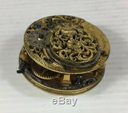 Antique Verge Fusee Pocket Watch Movement C18th John Fardon Deddington Untested
