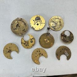 Antique Vintage Pocket Watch Movements (Spares Or Repair)