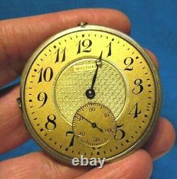 Antique Waltham Pocket Watch Movement For Parts Repair
