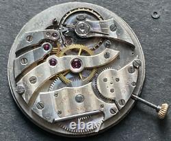 Antique Wegelin Fils Geneve 12s Pocket Watch Movement Parts/Repair High Grade