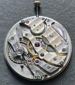 Antique Wegelin Fils Geneve 12s Pocket Watch Movement Parts/Repair High Grade