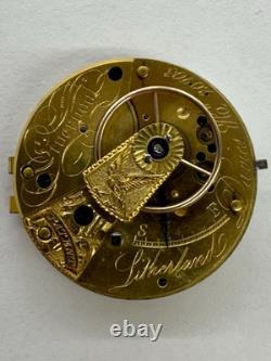 Antique c. 1850's Liverpool Litherland Davies Fusee Pocket Watch Movement Working