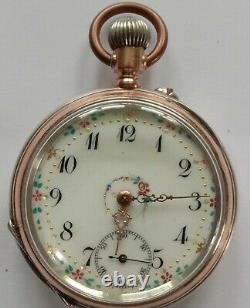 Antique, pocket watch. Cylinder movement. Working