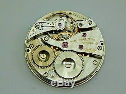 Antique pocket watch movement Waltham Vanguard 1623 23 jewel 8 adjust High grade