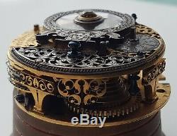 Antique pocket watch movement circa 1720 James Markwick verge Fusee