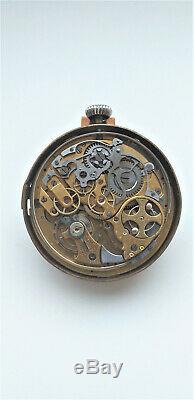 Antique quarter repeater chronograph moon phase-calendar pocket watch movement