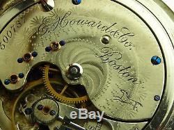 Antique rare original E. Howard size J pocket watch made 1890s. 15 jewel movement