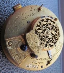 Antique verge fusee pocket watch movement
