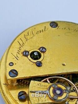 Arnold & Dent Cylinder Fusee Pocket Watch Movement Working (P55)