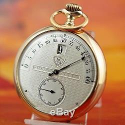 Authentic Modernista Rare Jump Hour Movement Vintage Gold Plated Pocket Watch