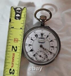 BELEMUS Niello Silver 23J Chronometer Movement Pocket Watch