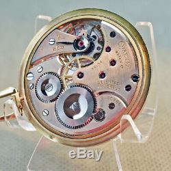 Beautiful 14k Gold Omega Of Pocket Watch C. 1944 Rare Case & 37.5t-17p Movement