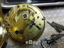 Beautiful 18K Solid Gold Case Fusee Movement John Crofs Running 18K Outer Case