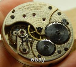 Beautiful Swiss Omega Watch Co Pocket Watch Movement 39mm 17 Jewels