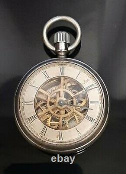 Benedict and Burnham Pre Waterbury Rotary Long Wind Skeleton Pocket Watch Runs