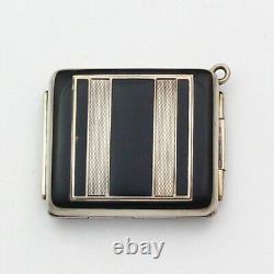 Bosch Movement Prisma Dial Sterling Silver & Black Enamel Pocket / Travel Watch
