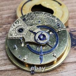 Bracebridge, London, Antique Cylinder Escapement Pocket Watch Movement (C172)