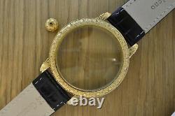 Brass case for pocket watch movement Vacheron Constan 23K gold plated with crown
