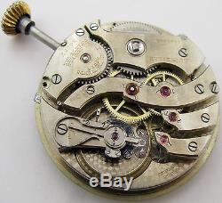 C. H. Meylan at Brassus, 21 jewels 7 adj. Large Pocket Watch movement. OF