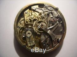 CHRONOGRAPH ANTIQUE POCKET WATCH MOVEMENT & DIAL, 44 mm, AXLE IN GOOD CONDITION