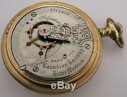 Canadian Railway Time Service 17 jewels Adj. Waltham 1883 Pocket Watch OF