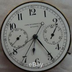 Casa Escasany Chronograph Rattrapante Pocket Watch movement & enamel dial