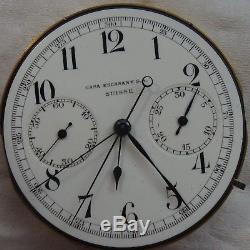 Casa Escasany Chronograph Rattrapante Pocket Watch movement & enamel dial