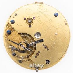 Charles Davies 41.2 x 9.4 mm Fusee Key Wind Antique Pocket Watch Movement