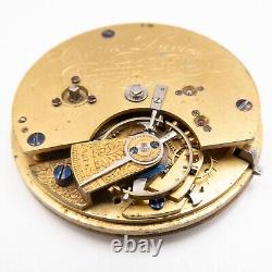 Charles Davies 41.2 x 9.4 mm Fusee Key Wind Antique Pocket Watch Movement