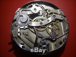 Chronograph Antique Pocket Watch Movement And Enamel Dial, Working